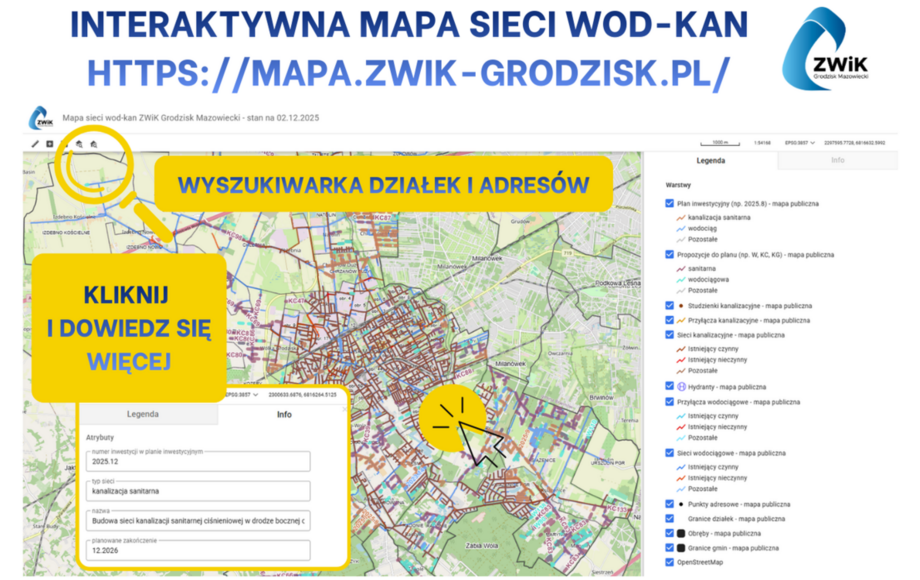 Interaktywna mapa sieci wod-kan ZWiK - ZWIK Grodzisk Mazowiecki